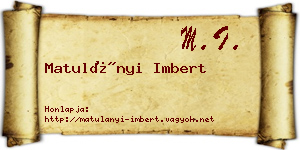 Matulányi Imbert névjegykártya
